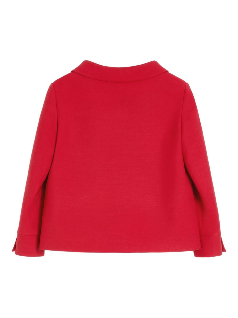 Valentino Crepe Couture Short Wool and Silk Jacket Red