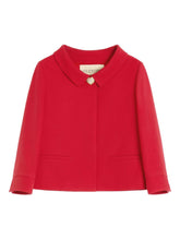 Valentino Crepe Couture Short Wool and Silk Jacket Red