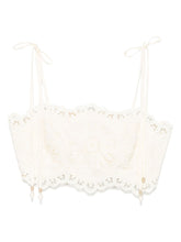 Zimmermann Cropped Embroidered Floral Top Ivory