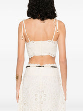 Zimmermann Cropped Embroidered Floral Top Ivory