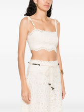 Zimmermann Cropped Embroidered Floral Top Ivory