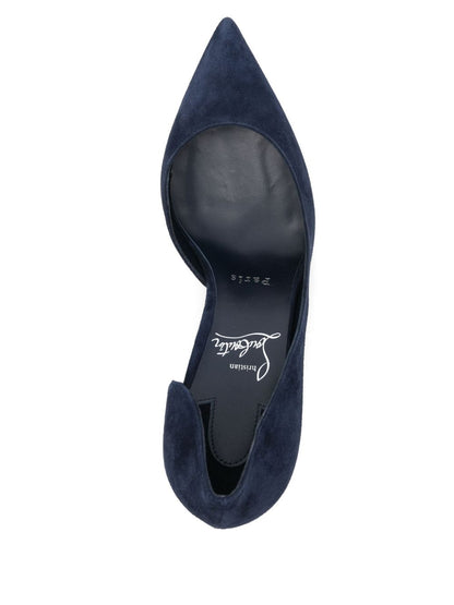 Christian Louboutin Iriza Pointed-Toe Suede Pumps Blue