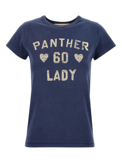 Valentino Graphic-Lettering Cotton T-Shirt Blue