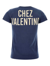 Valentino Graphic-Lettering Cotton T-Shirt Blue
