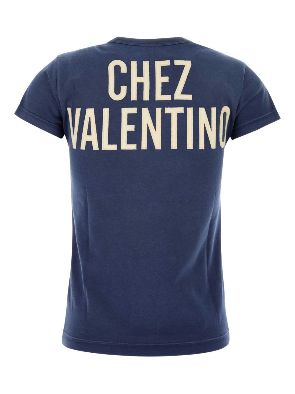 Valentino Graphic-Lettering Cotton T-Shirt Blue