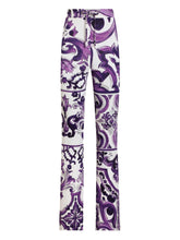 Dolce & Gabbana Slim-Fit Maiolica Print High-Waist Trousers Purple