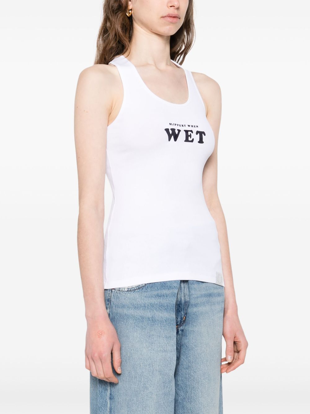 Stella McCartney Racerback White Slippery When Wet Tank Top White