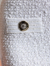 Balmain Tweed Mini Skirt with Decorative Buttons White