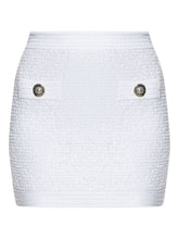 Balmain Tweed Mini Skirt White