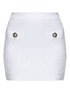 Balmain Tweed Mini Skirt White