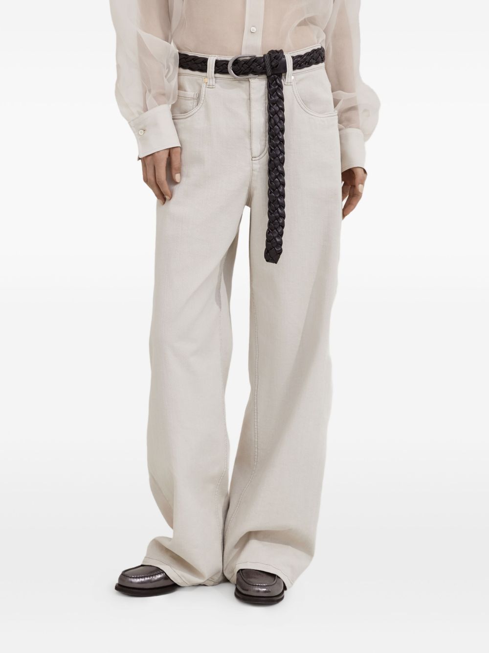 Brunello Cucinelli Cotton Loose-Fit Five-Pocket Trousers White White