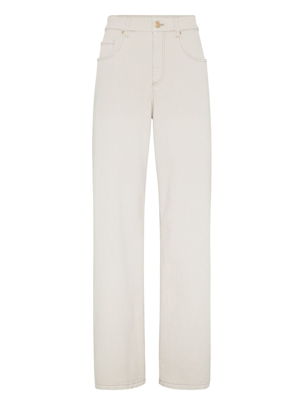 Brunello Cucinelli Cotton Loose-Fit Five-Pocket Trousers White White