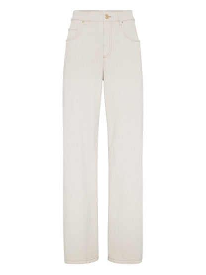 Brunello Cucinelli Cotton Loose-Fit Five-Pocket Trousers White White