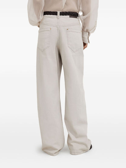 Brunello Cucinelli Cotton Loose-Fit Five-Pocket Trousers White White