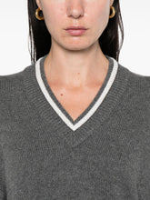 Brunello Cucinelli Cashmere V-Neck Sweater in Grey Grey
