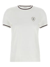 Brunello Cucinelli Cotton T-Shirt with Burgundy Trim White White
