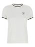 Brunello Cucinelli Cotton T-Shirt with Burgundy Trim White White