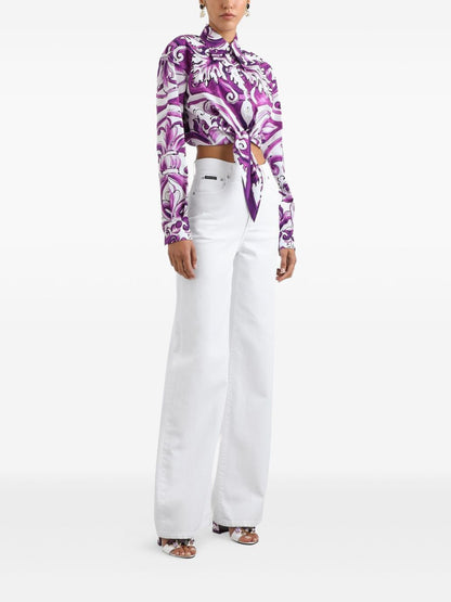 Dolce &amp; Gabbana High-Rise Straight-Leg White Jeans White