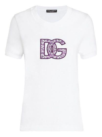 Dolce &amp; Gabbana Cotton Logo Crewneck T-Shirt White White