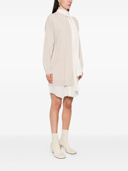 Brunello Cucinelli Ribbed-Knit Cashmere Mini Dress Beige beige