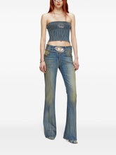 Diesel Silk-Blend Fitted Top in Blue Blue