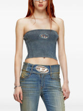 Diesel Silk-Blend Fitted Top in Blue Blue