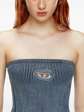Diesel Silk-Blend Fitted Top in Blue Blue