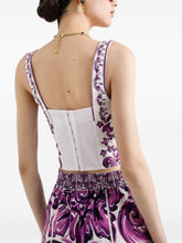 Dolce & Gabbana Maiolica Sweetheart Bustier Top Purple
