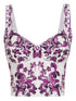 Dolce & Gabbana Maiolica Sweetheart Bustier Top Purple