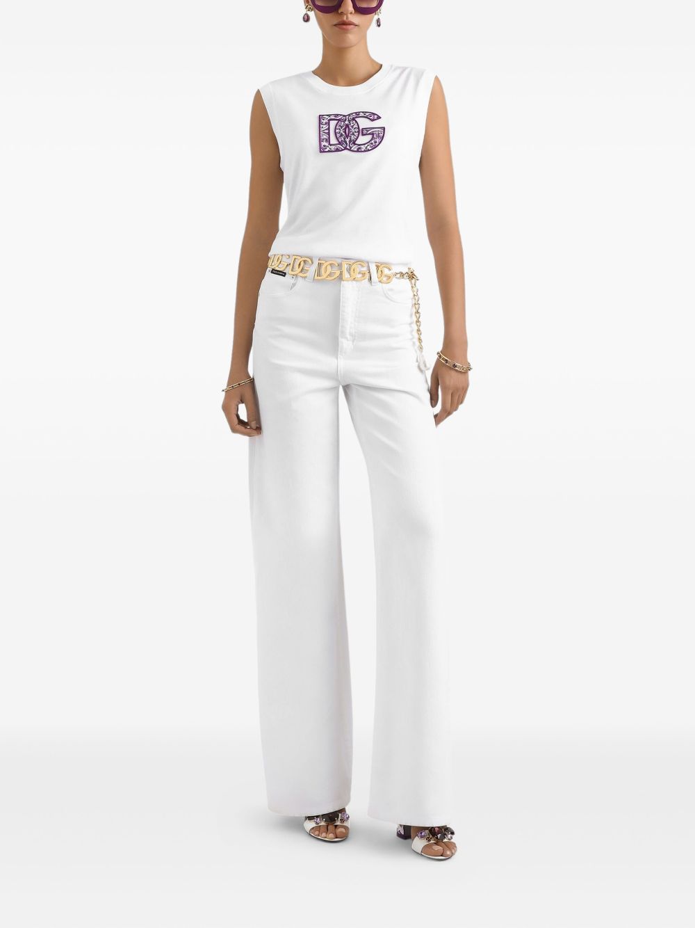 Dolce &amp; Gabbana Cotton DG Appliqué Logo T-Shirt White