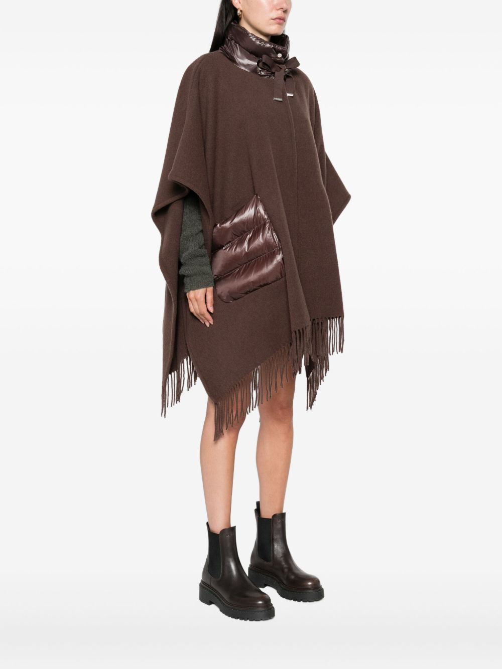 Herno Quilted Drawstring High-Neck Jacket Brown brown