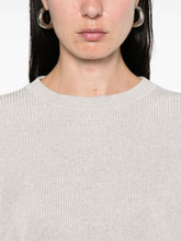 Brunello Cucinelli Ribbed Knit Grey Crewneck Sweater Grey