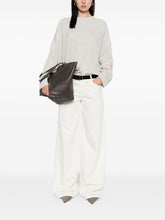 Brunello Cucinelli Ribbed Knit Grey Crewneck Sweater Grey