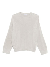 Brunello Cucinelli Ribbed Knit Grey Crewneck Sweater Grey