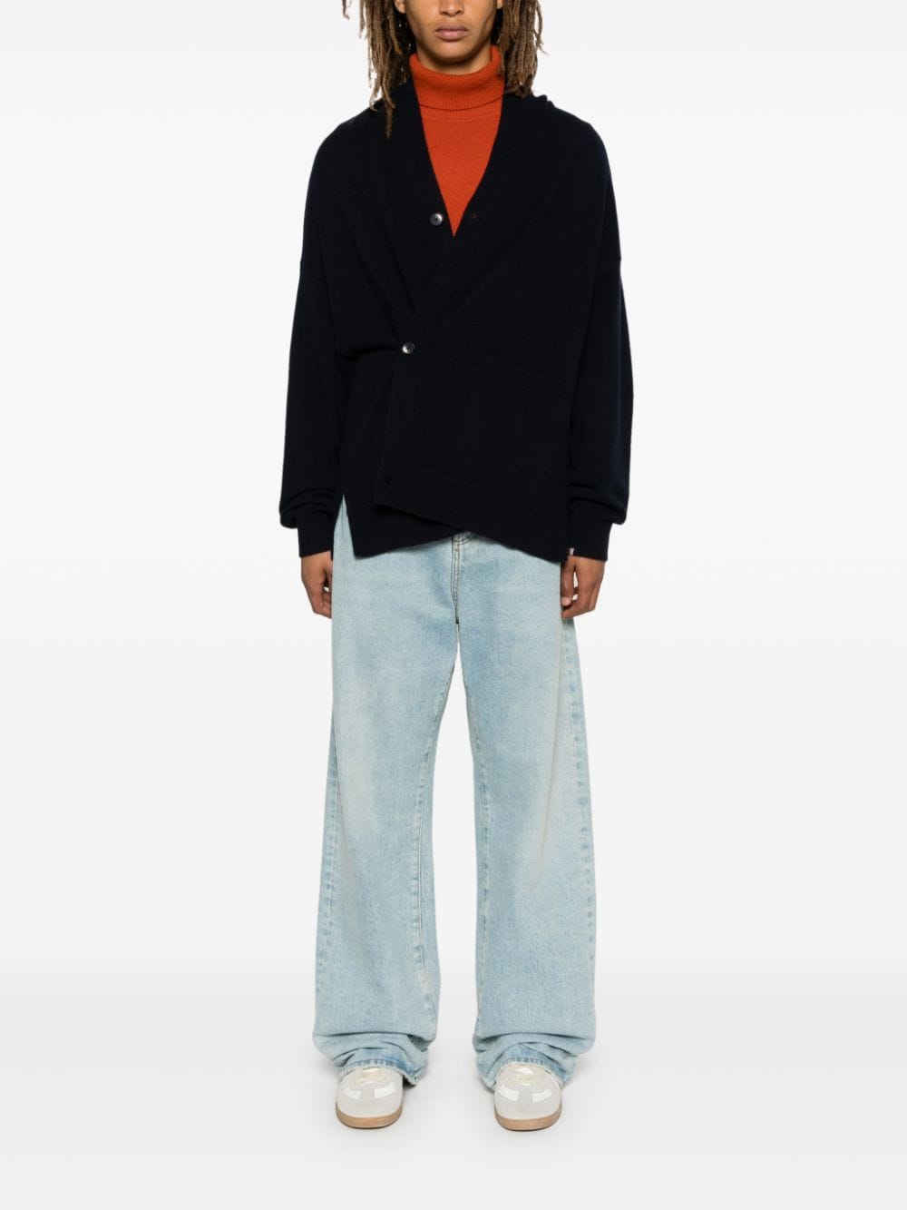 EXTREME CASHMERE Cashmere-Blend Oversized Cardigan Blue blue
