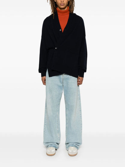 EXTREME CASHMERE Cashmere-Blend Oversized Cardigan Blue blue