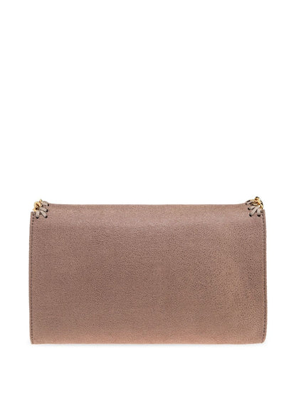 Stella McCartney Falabella Foldover Chain-Link Clutch Bag Beige beige