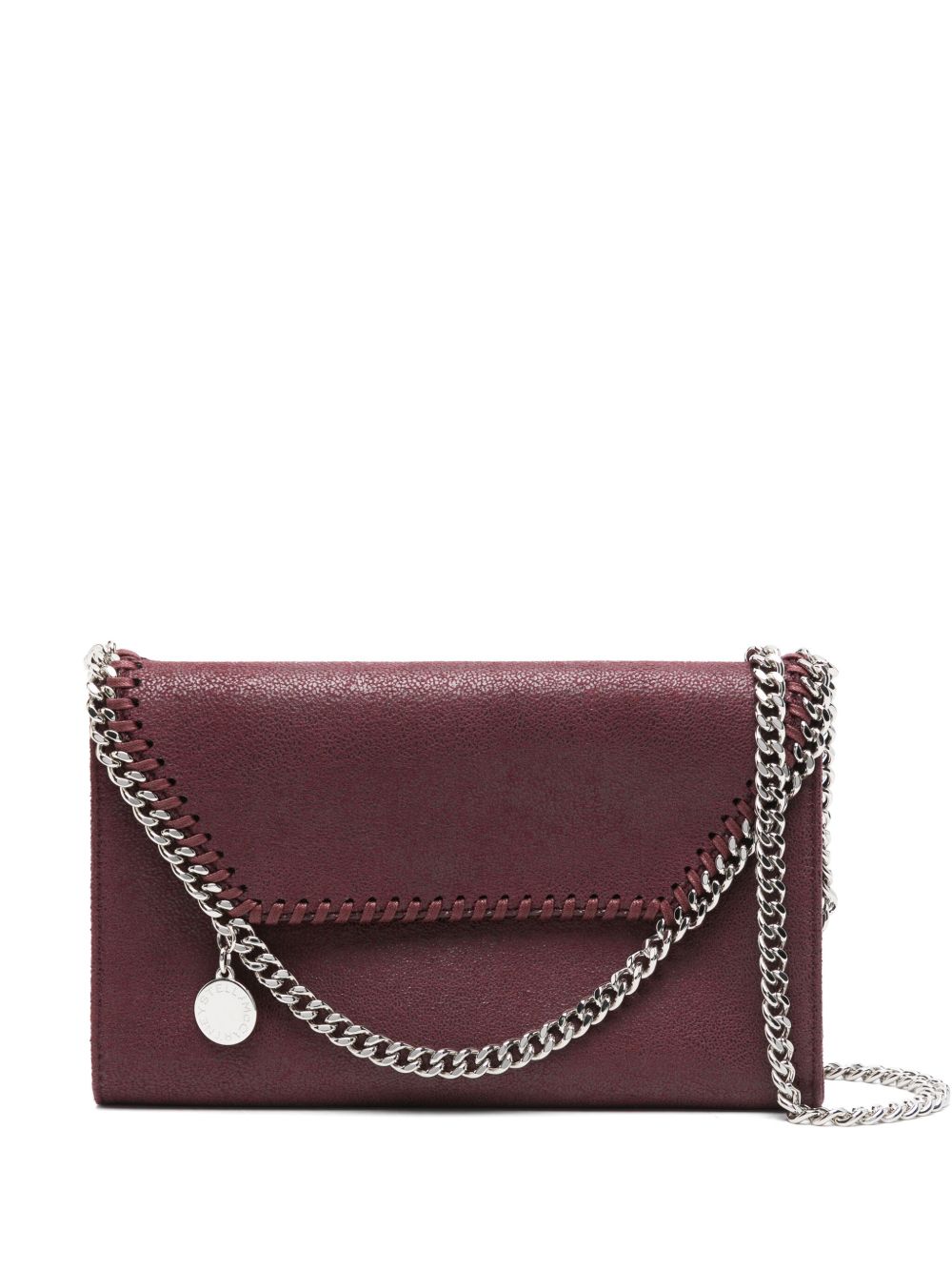 Stella McCartney Falabella Chain Foldover Clutch Bag Bordeaux