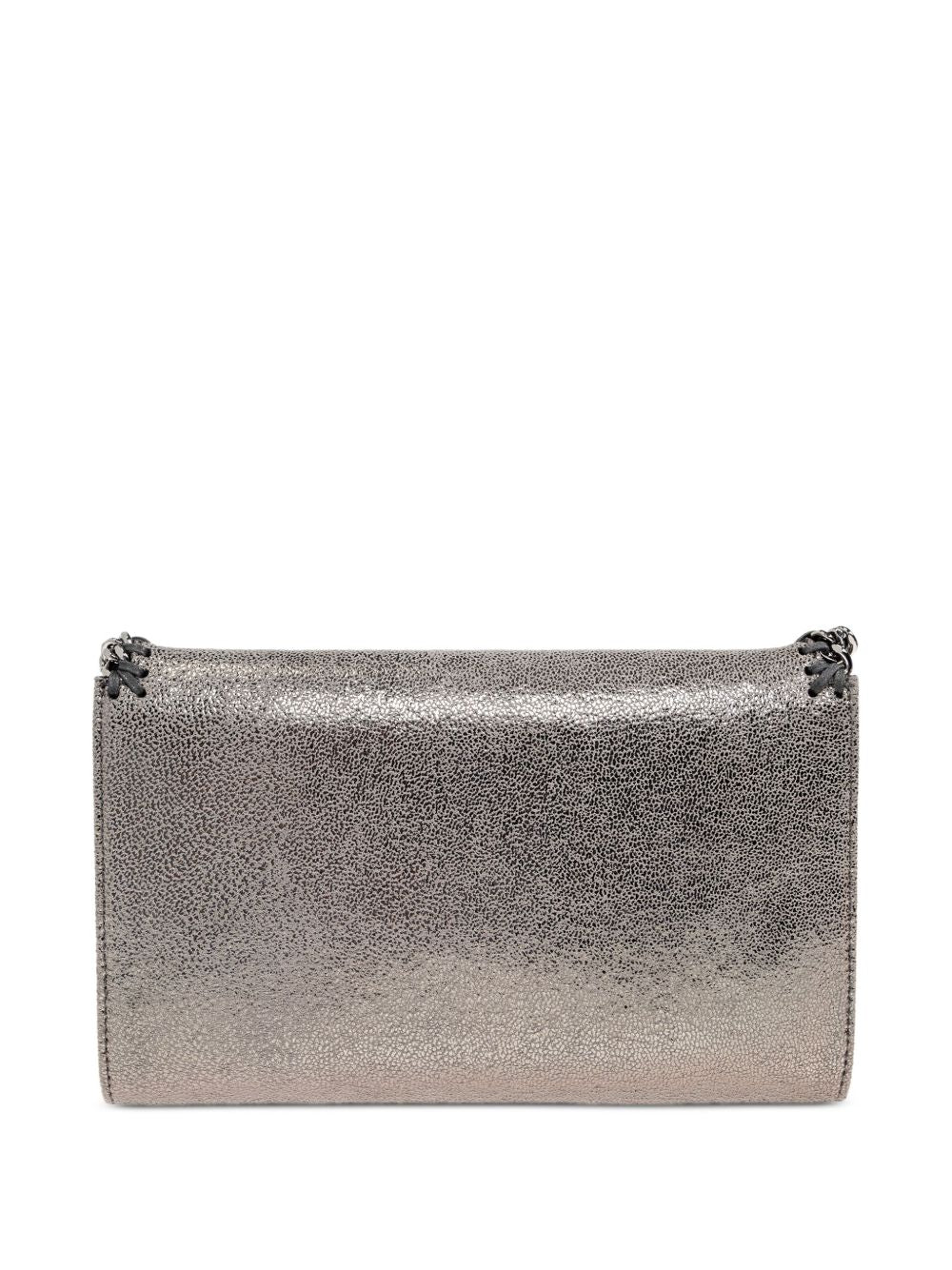 Stella McCartney Falabella Metallic Chain-Link Clutch Wallet Silver