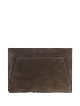Brunello Cucinelli Suede Mini Flap Clutch Bag Black Black