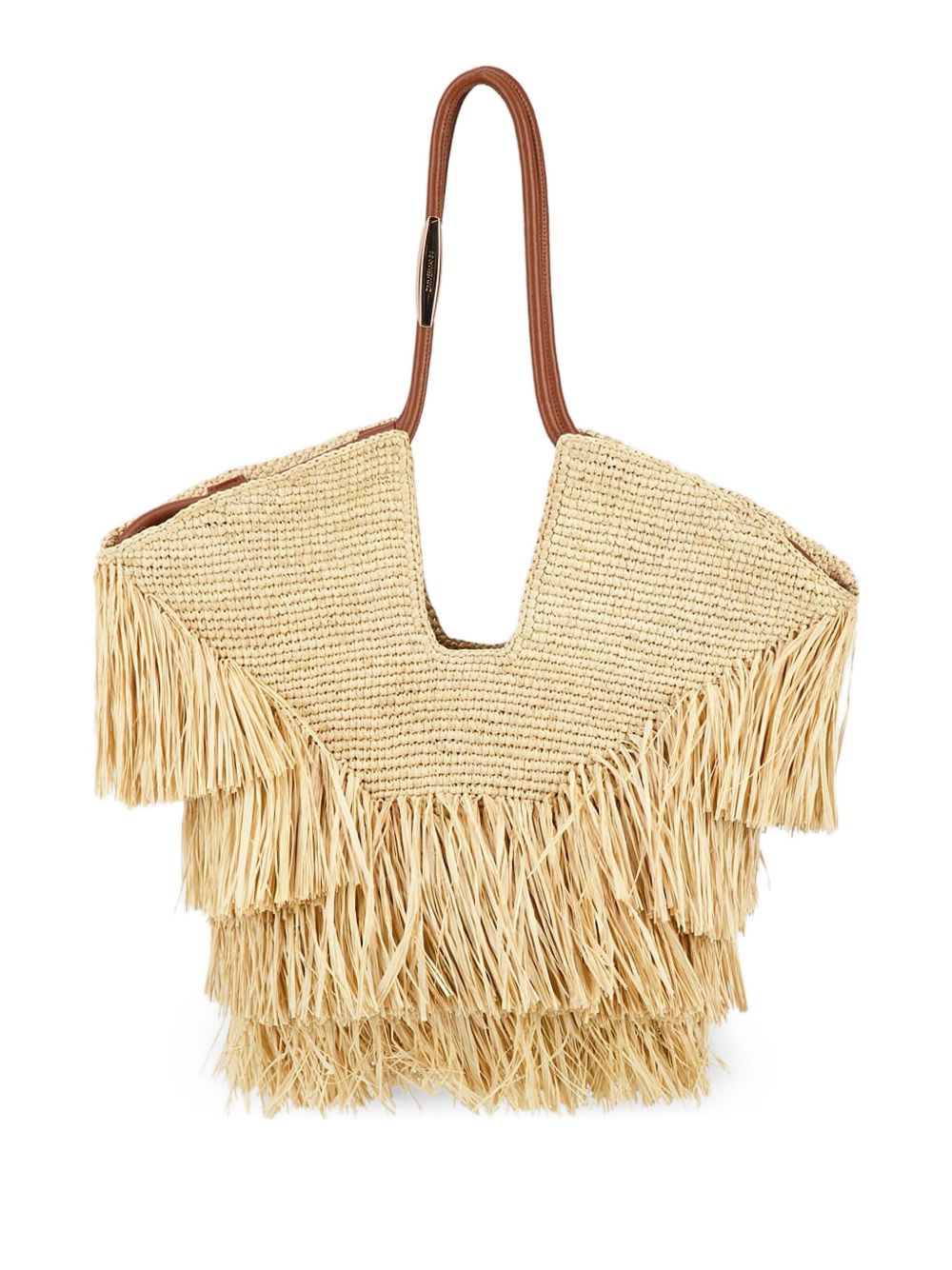 Zimmermann Goldentime Medium Raffia Tote Bag Beige