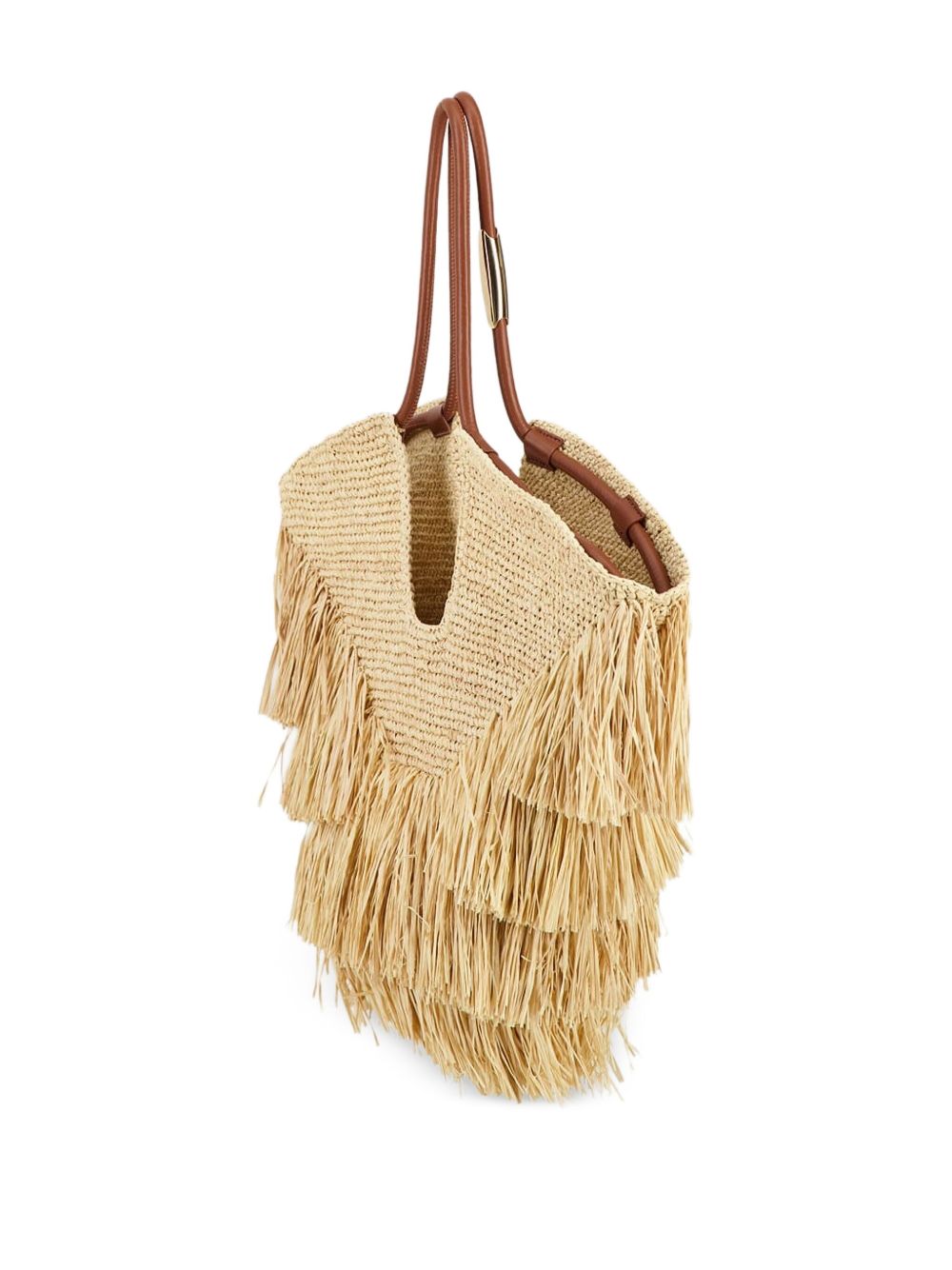 Zimmermann Goldentime Medium Raffia Tote Bag Beige