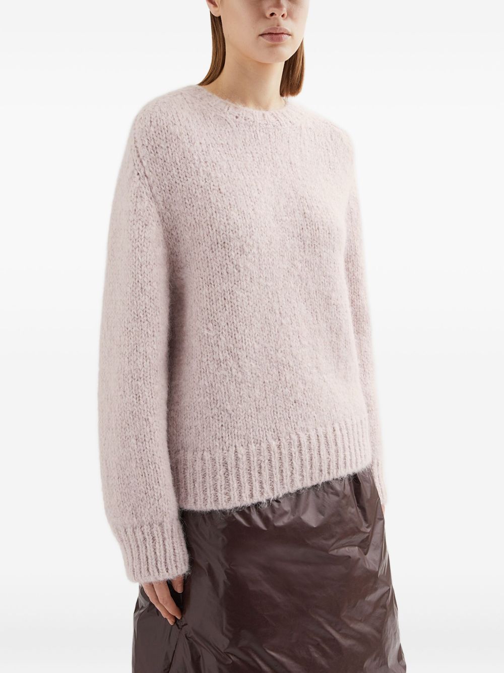Jil Sander Plus Wool Crewneck Sweater in Light Pink Pink