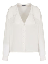 Emporio Armani White Silk Wide-Collar Shirt White