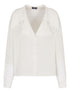 Emporio Armani White Silk Wide-Collar Shirt White