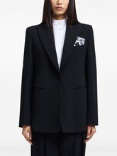 Emporio Armani Single-Breasted Playing Card Detail Black Jacket Black