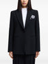 Emporio Armani Single-Breasted Playing Card Detail Black Jacket Black