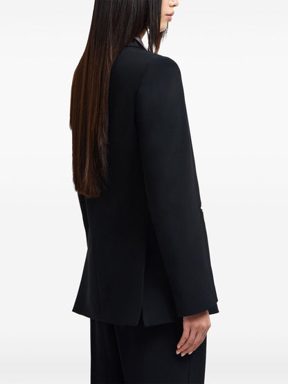 Emporio Armani Single-Breasted Playing Card Detail Black Jacket Black