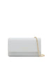 Emporio Armani Mini Leather Chain Clutch with Logo Grey