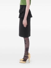 Valentino Crepe Couture High-Waisted Ruffled Wool and Silk Midi Skirt Black